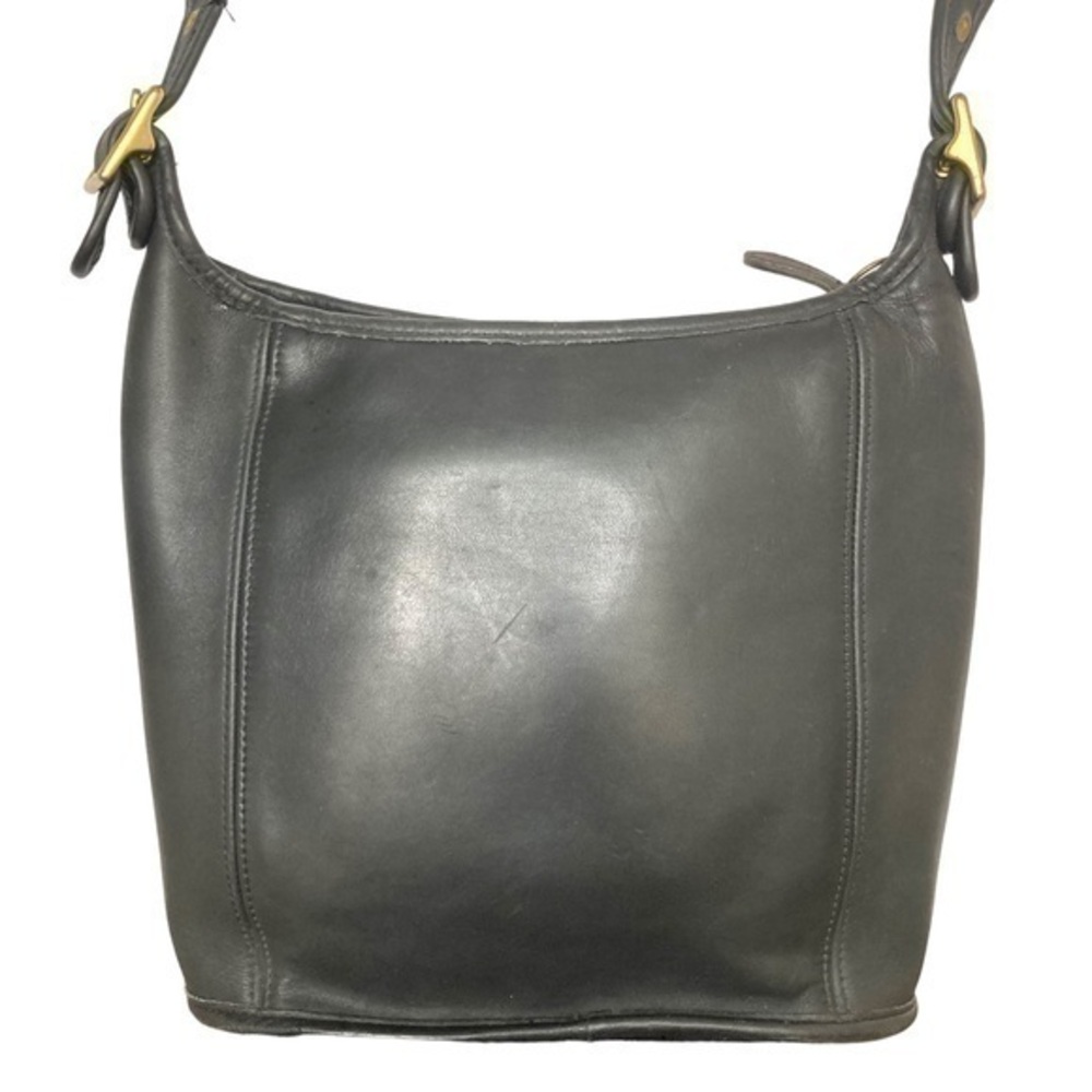 Coach vintage black leather medium slim duffle sac 9816 Dominican Republic $775